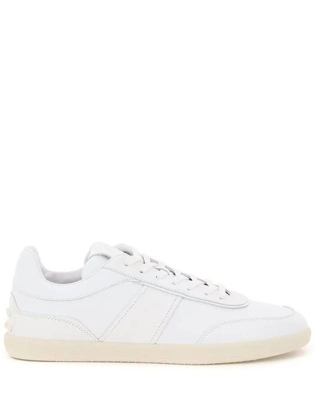 Men's Tabs Leather Low Top Sneakers White - TOD'S - BALAAN 2