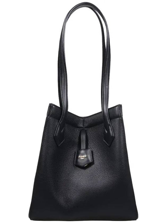 Origami Medium Leather Tote Bag Black - FENDI - BALAAN 2