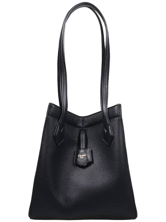 Origami Medium Leather Tote Bag Black - FENDI - BALAAN 3