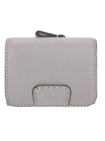 Edith Small Trifold Buffalo Leather Halfwallet Cashmere Gray - CHLOE - BALAAN.