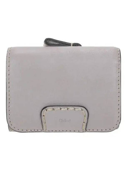 Edith Small Trifold Buffalo Leather Halfwallet Cashmere Gray - CHLOE - BALAAN 1