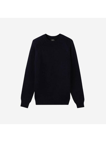 Pierre Lambswool Crew Knit Top Dark Navy Blue - A.P.C. - BALAAN 1