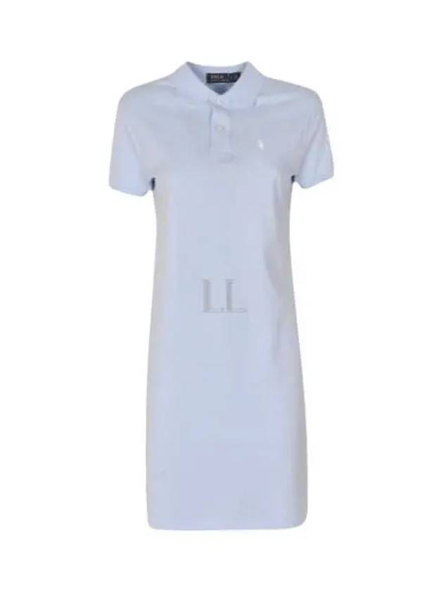 Women's Pony Logo Midi Dress Light Blue - POLO RALPH LAUREN - BALAAN 2