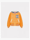 Embroidered Logo Wool Bomber Jacket Orange - KENZO - BALAAN 2