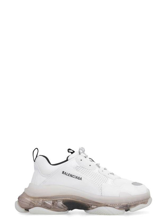 Men's Triple S Clear Sole Low Top Sneakers White - BALENCIAGA - BALAAN.