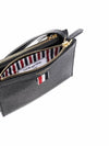 Document Holder Pebble Grain Leather Mini Cross Bag Black - THOM BROWNE - BALAAN 3