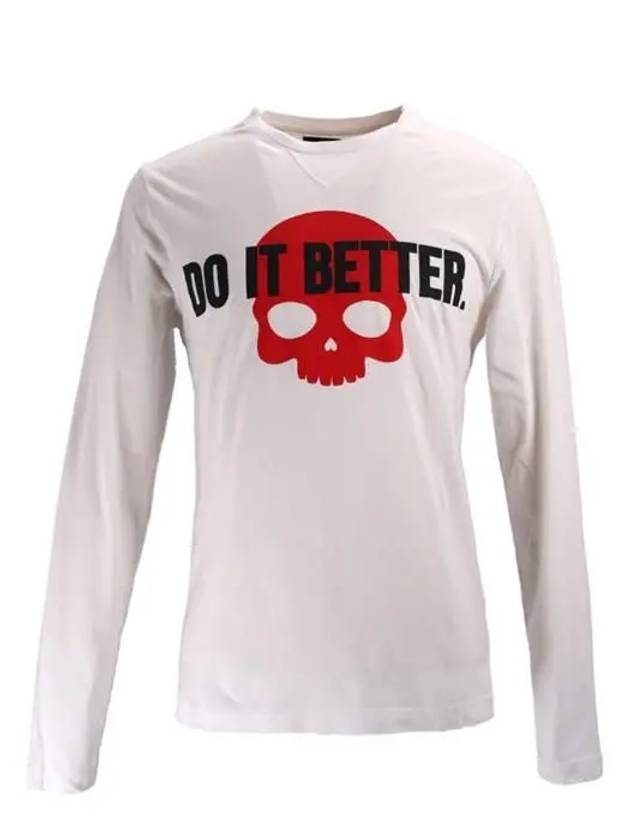 DO IT BETTER Round neck long sleeve men's tshirt white 220617 001 - HYDROGEN - BALAAN 1