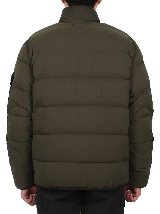 Logo Patch High Neck Padding Jacket Green - STONE ISLAND - BALAAN 6