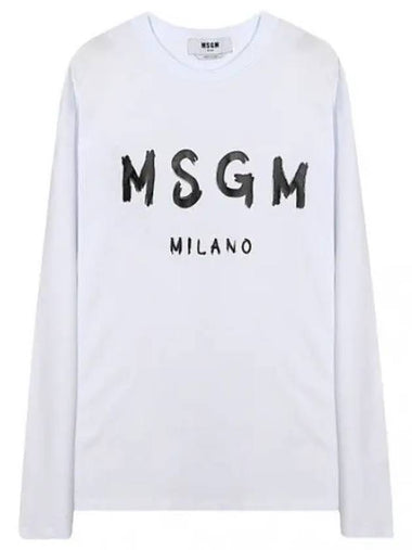 Brushed Logo Long Sleeve T Shirt Men - MSGM - BALAAN 1