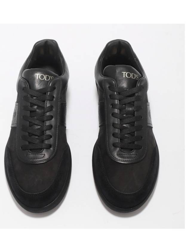 suede logo panel low-top sneakers black - TOD'S - BALAAN.