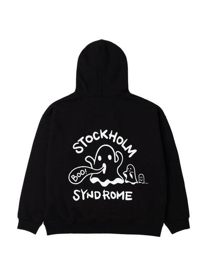 Men's Ghost Print Hoodie Black - STOCKHOLM SYNDROME - BALAAN 2