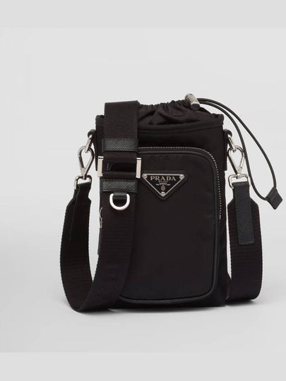 Re-Nylon Strap Phone Pouch Black - PRADA - BALAAN 2