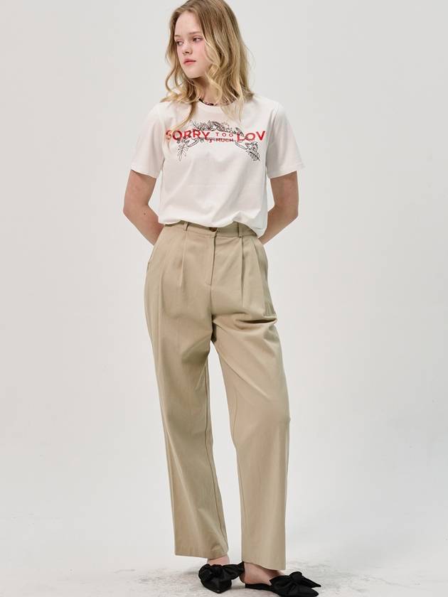 Semi Wide Pintuck Cotton Pants_Beige - SORRY TOO MUCH LOVE - BALAAN 5