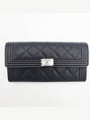 Boy Silver Long Flap Caviar Long Wallet Black - CHANEL - BALAAN 2