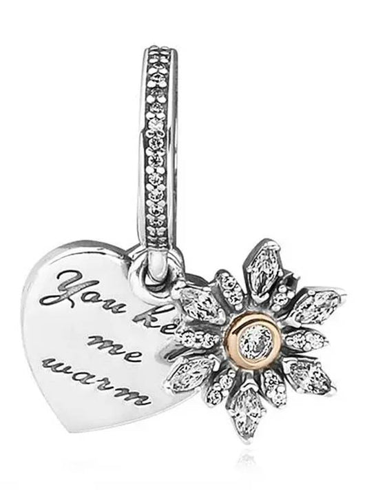 792012CZ Snow Fake Snowflake Heart Pendant Dangle Women’s Charm - PANDORA - BALAAN 1