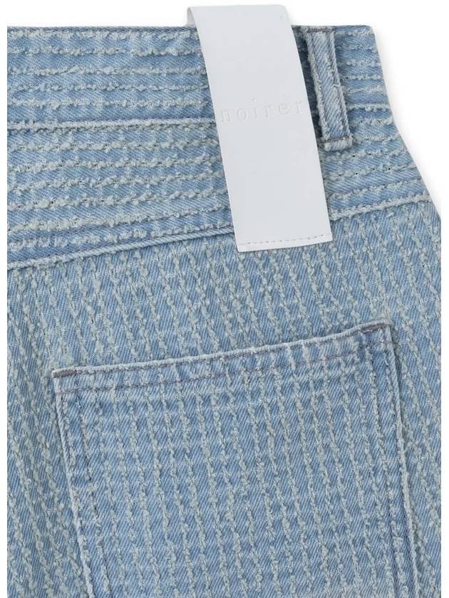 Damaged Striped Denim Short Light Blue - NOIRER FOR WOMEN - BALAAN 11