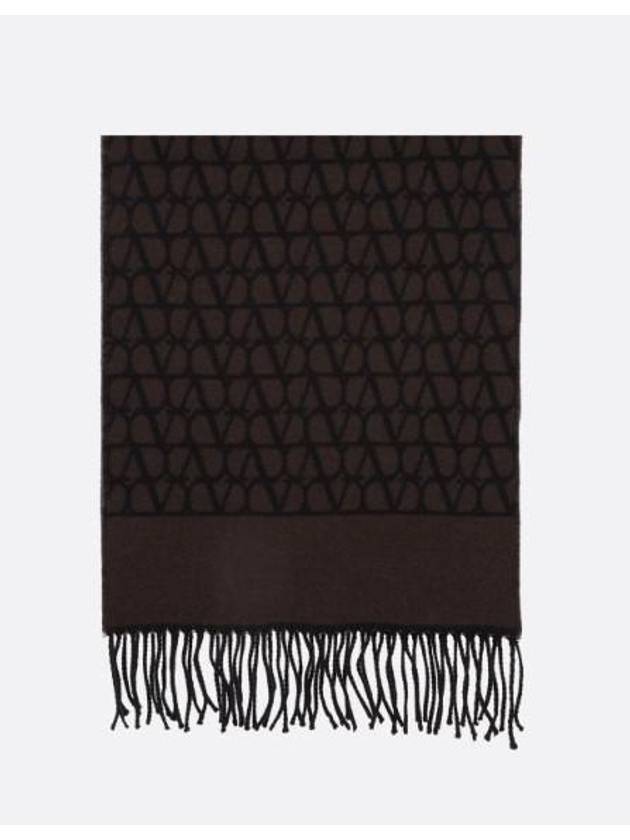 Toile Iconographe Wool Muffler Brown - VALENTINO - BALAAN 1