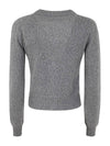 Embroidered Heart Logo Cashmere Cardigan Heather Grey - AMI - BALAAN 4