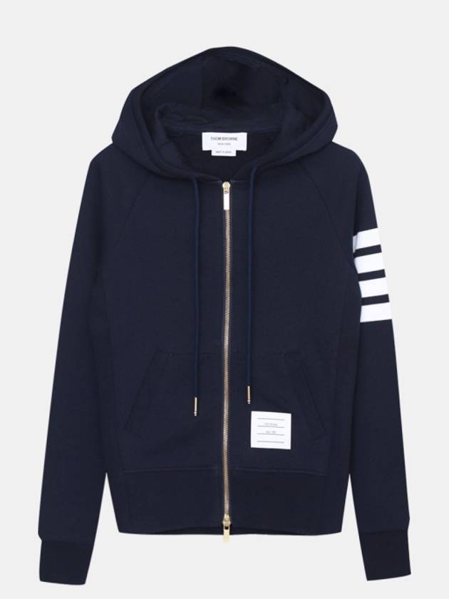 Engineered 4-Bar Stripe Loopback Jersey Knit Zip Up Hoodie Navy - THOM BROWNE - BALAAN 2