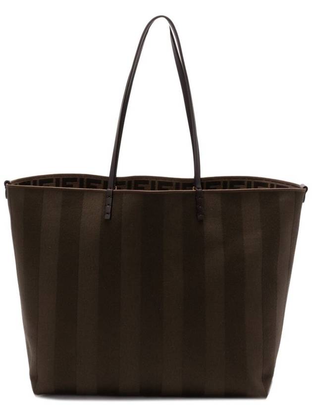 Roll Pequin Stripe Large Tote Bag Brown - FENDI - BALAAN 2