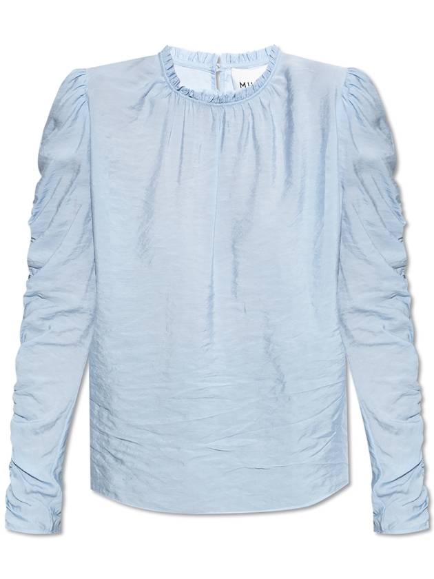 Munthe Draped Top, Women's, Light Blue - MUNTHE - BALAAN 1