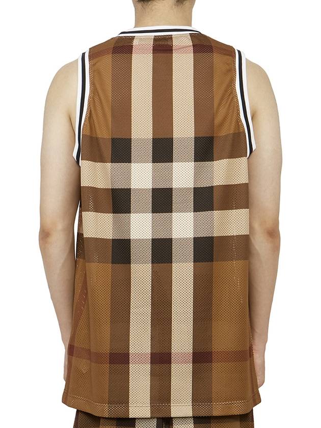 Check Print Mesh Vest Brown - BURBERRY - BALAAN 7