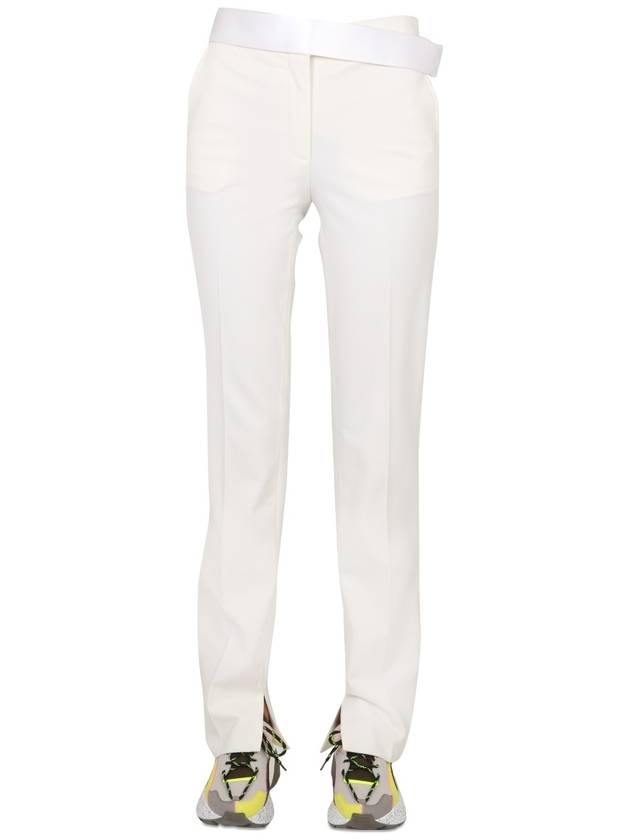 Women's Twill Dinner Straight Pants Cream - STELLA MCCARTNEY - BALAAN 2