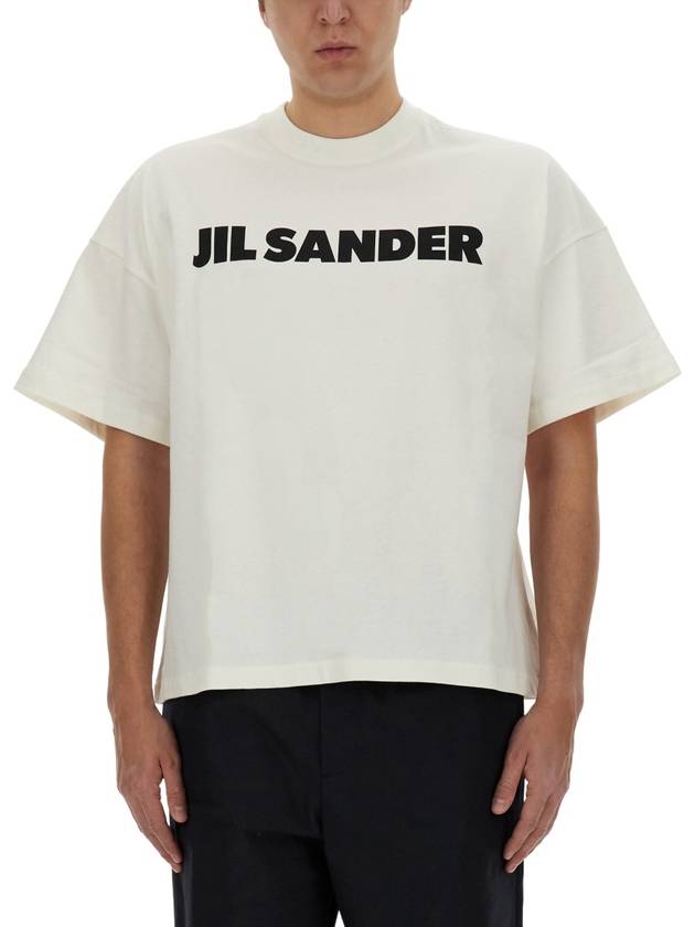 Men's Logo Cotton Short Sleeve T-Shirt White - JIL SANDER - BALAAN 2