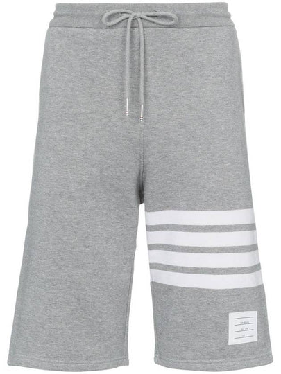 Cotton Loopback Knit Engineered 4-Bar Sweatshorts Light Grey - THOM BROWNE - BALAAN 2