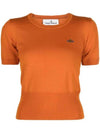 ORB Logo Short Sleeve Knit Top Orange - VIVIENNE WESTWOOD - BALAAN 2