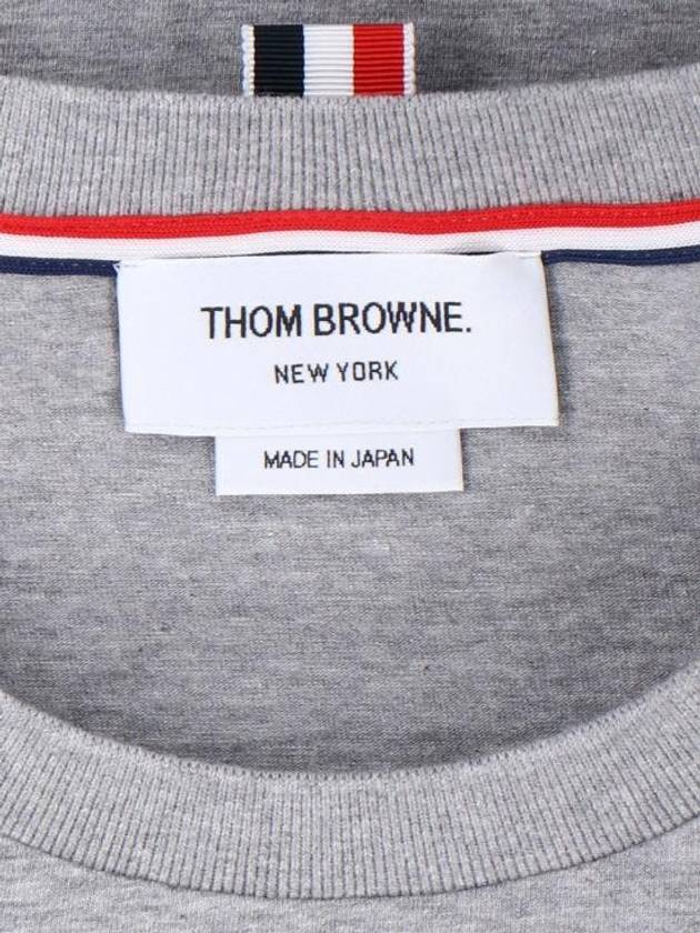 Men's Side Slit Relaxed Short Sleeve T-Shirt Light Grey - THOM BROWNE - BALAAN 5