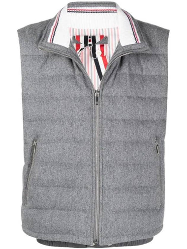 4 Bar Stripe Downfill Ski Vest Grey - THOM BROWNE - BALAAN 1