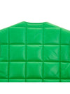 Women's Shiny Leather Padded Vest Green - BOTTEGA VENETA - BALAAN.