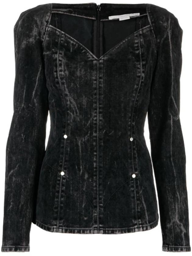 flocked velvet denim blouse 6D00853SPH05 - STELLA MCCARTNEY - BALAAN 1