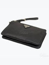 Triangle Logo Double Clutch Black - PRADA - BALAAN 2