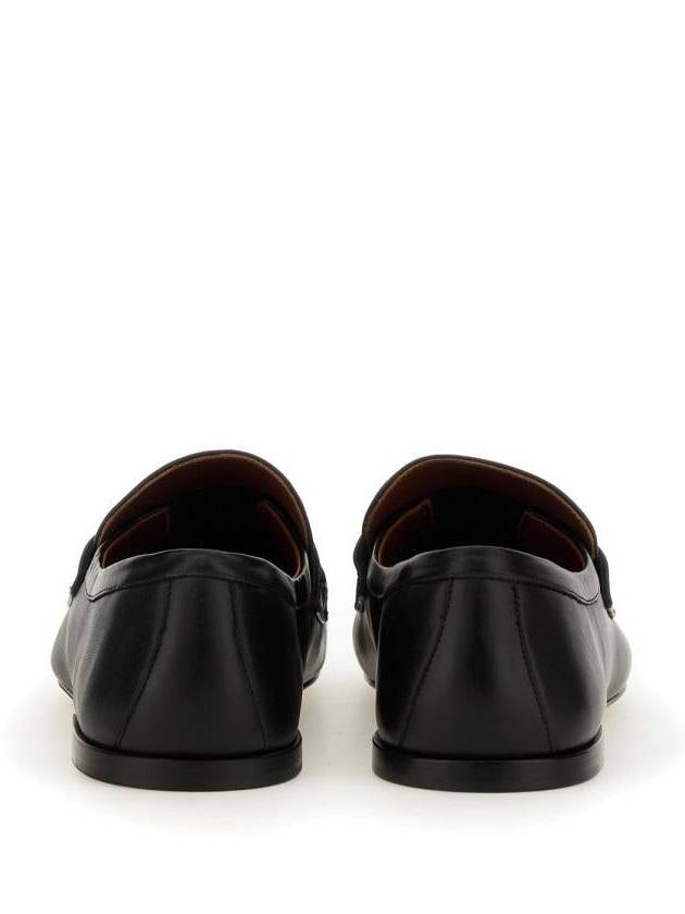 V Logo Leather Loafers Black - VALENTINO - BALAAN 4