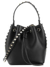 Rockstud Drawstring Bucket Bag Black - VALENTINO - BALAAN 2