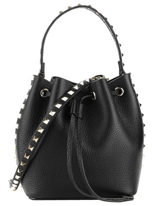 Rockstud Bucket Bag Black - VALENTINO - BALAAN 2