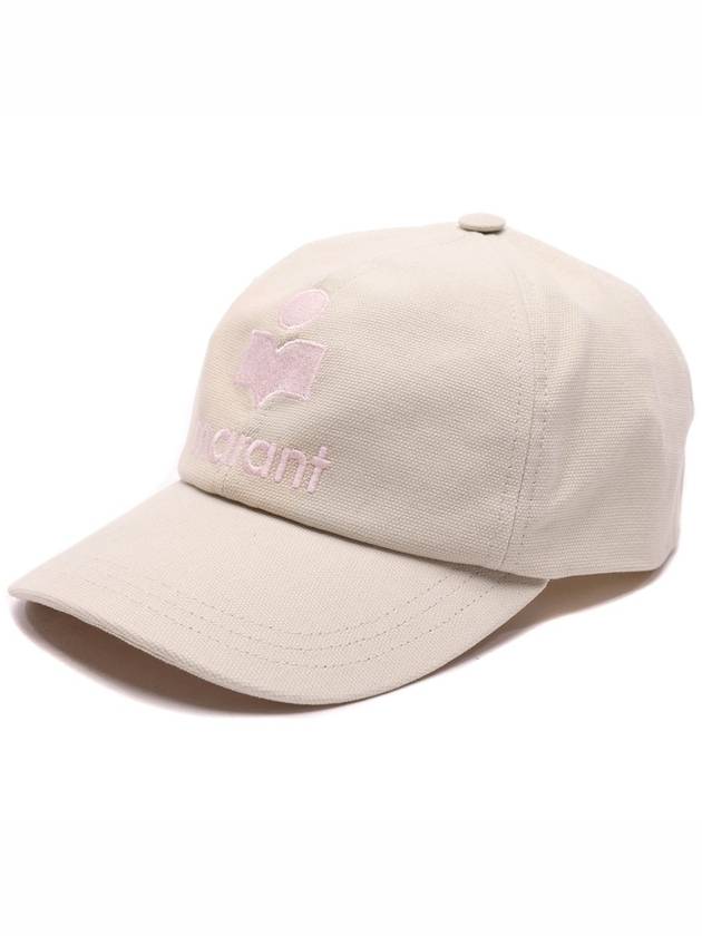 Tyron Logo Cotton Ball Cap Ecru Pink - ISABEL MARANT - BALAAN 3