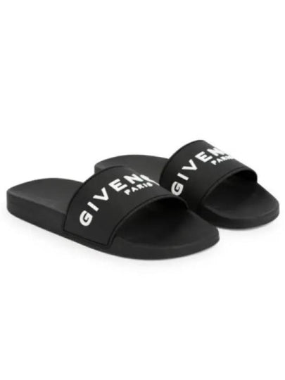 Logo Rubber Slide Slippers Black - GIVENCHY - BALAAN 2