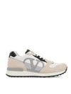 V Logo Face Low Top Sneakers Beige - VALENTINO - BALAAN 4