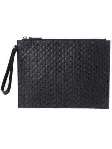 GG Micro Ssima Strap Clutch Bag Black - GUCCI - BALAAN 1