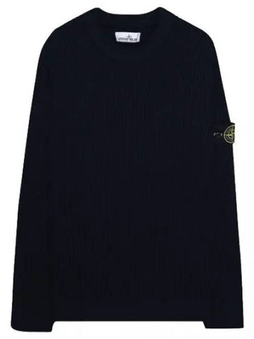 Crew neck ribbed sweater knit - STONE ISLAND - BALAAN 1