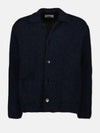 Shetland Ribbed Virgin Wool Cardigan Navy - AMI - BALAAN 2