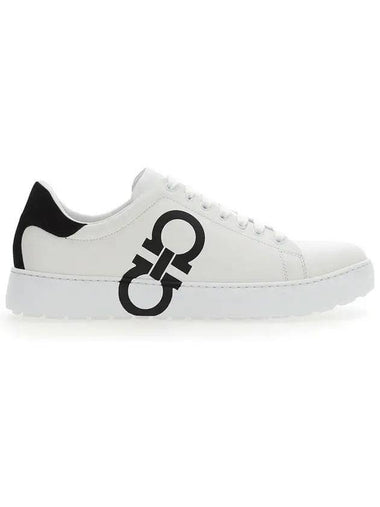 Number Gancini Low Top Sneakers White Black - SALVATORE FERRAGAMO - BALAAN 1