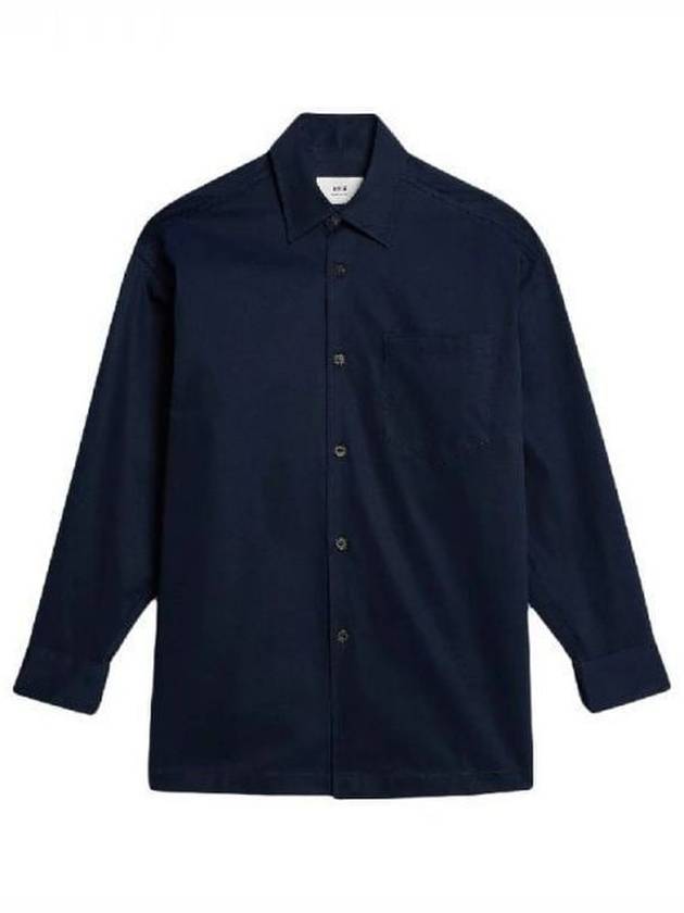 Back Logo Long Sleeve Shirt Navy - AMI - BALAAN 2