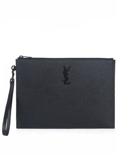 Monogram Strap Tablet Clutch Bag Black Black - SAINT LAURENT - BALAAN 2