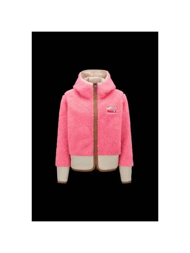 Teddy Zip-Up Hoodie Pink - MONCLER - BALAAN 1