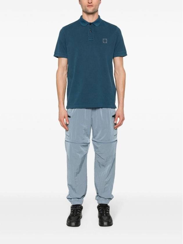 Wappen Cotton Short Sleeve Polo Shirt Avio Blue - STONE ISLAND - BALAAN 5