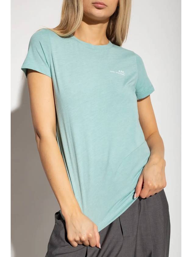 Women's Small Logo Short Sleeve T-Shirt Light Blue - A.P.C. - BALAAN 3